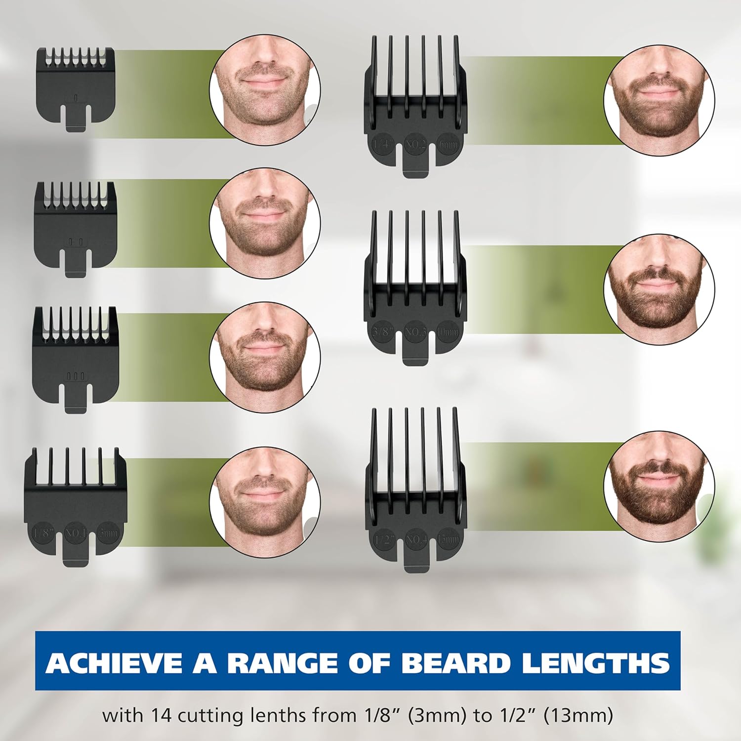 Rechargeable Beard Trimmer with Nose Grooming Kit encalife