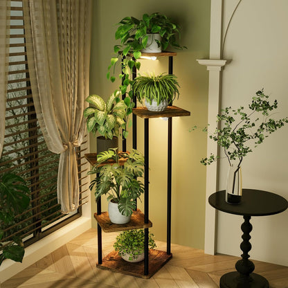 Grow lights for indoor plant | 5-Tier Corner Plant Stand encalife