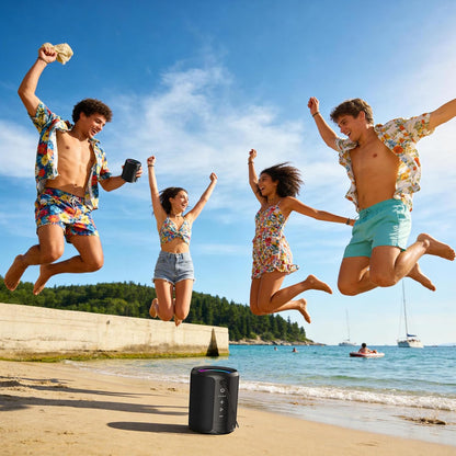Waterproof 20W Bluetooth Speaker With Party Lights encalife