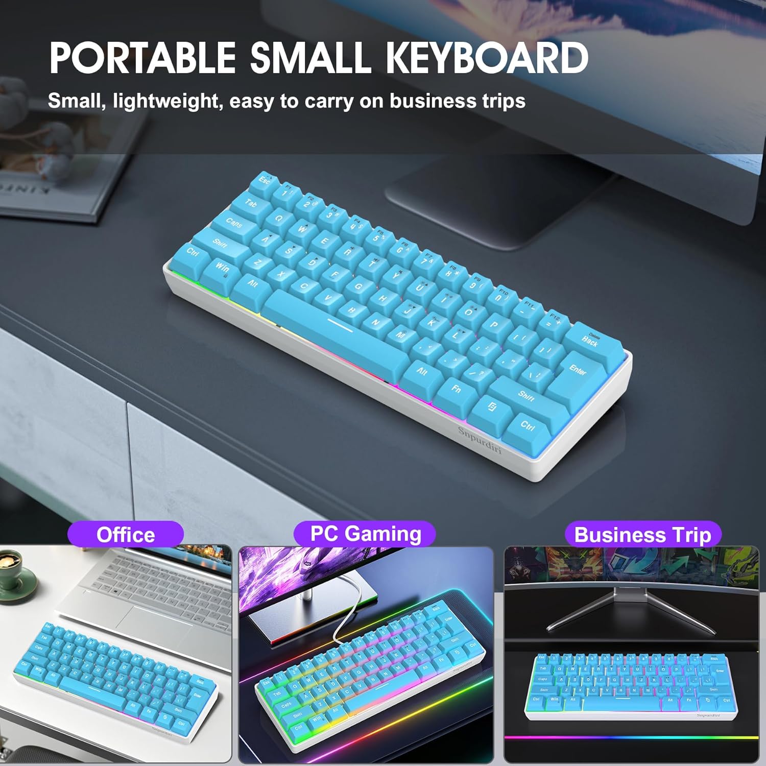 Gaming Keyboard 60% 61‑Key RGB Wired (USB‑C) encalife