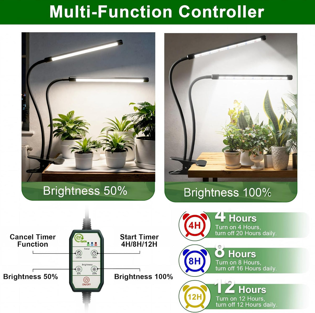 Grow Light For Indoor Plants | Full Spectrum Clamp encalife