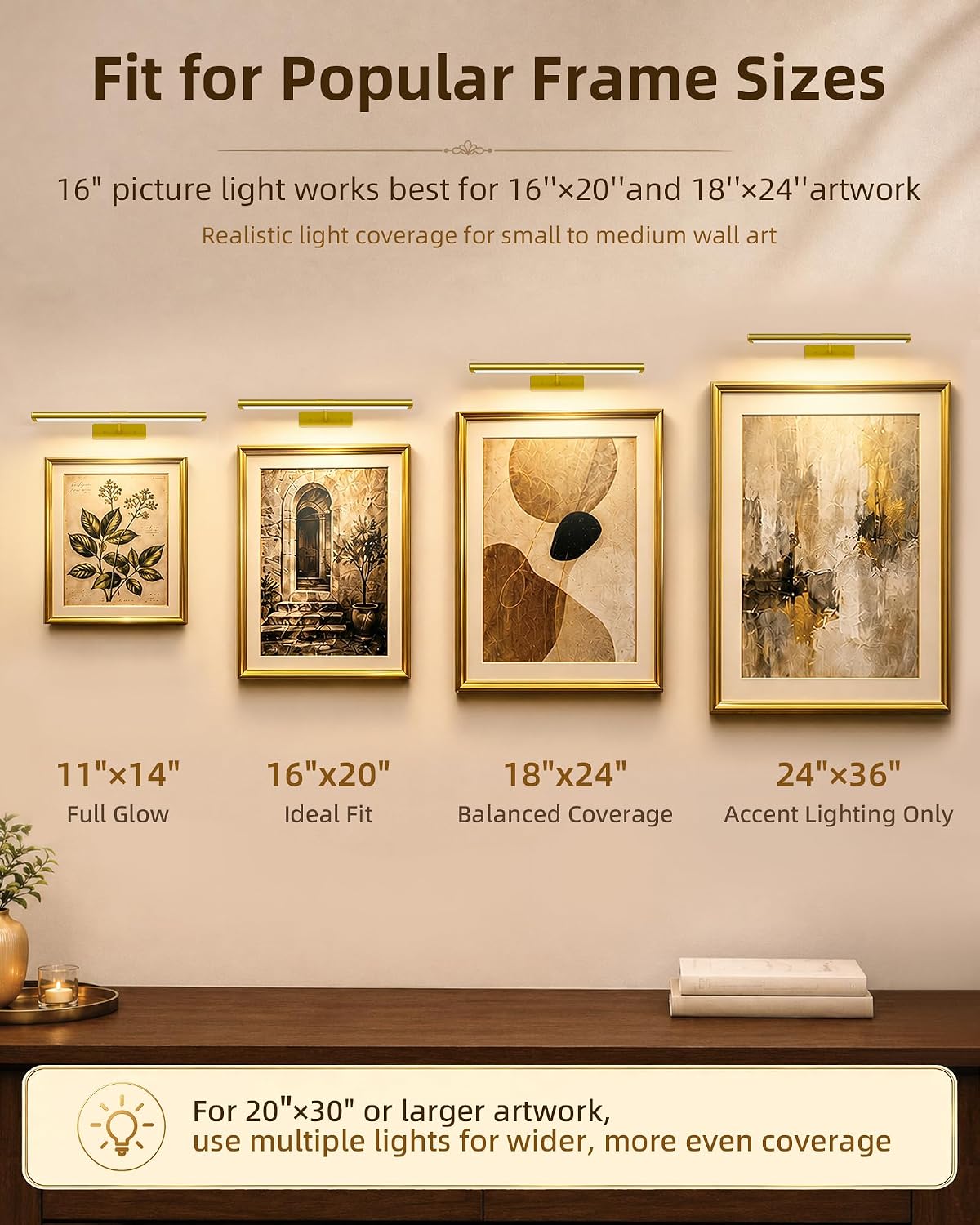 16-Inch Rechargeable Wireless LED Picture Light encalife