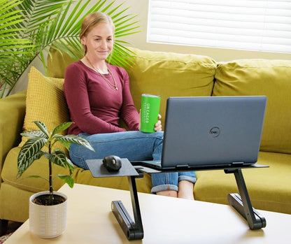 Adjustable Foldable Laptop Stand With Mouse Pad encalife