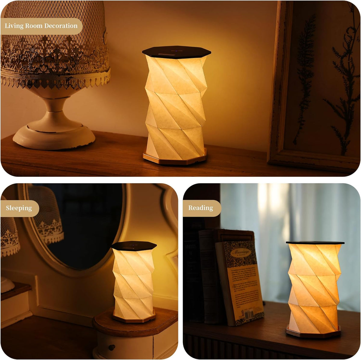 Foldable Rechargeable Travel Lamp With Warm Touch Dimming encalife