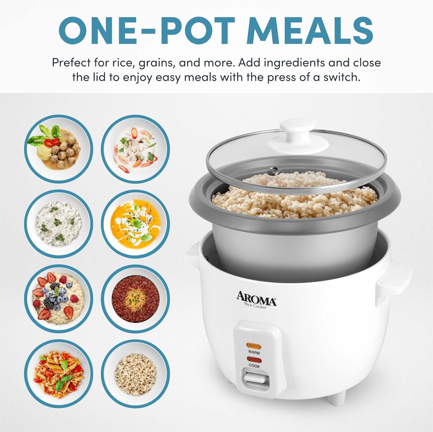 AROMA 3-Cup I Mini Rice Cooker encalife