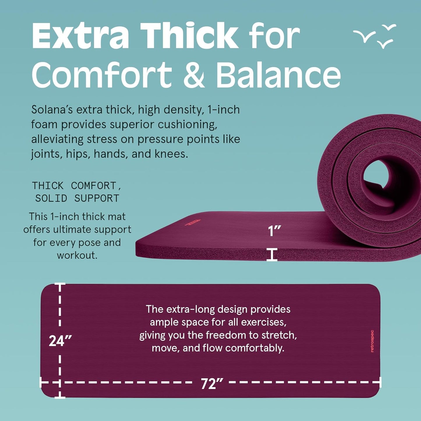 Thick Yoga Mat I Non-Slip Exercise I Pilates Mat encalife