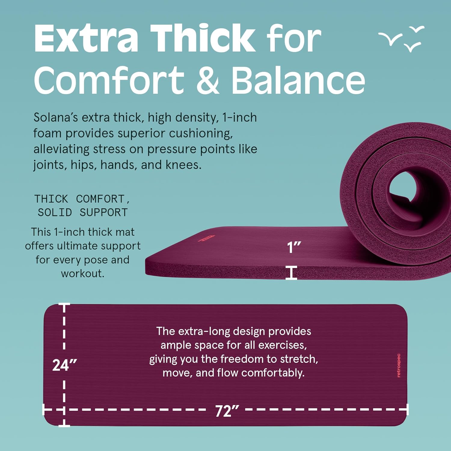 Thick Yoga Mat I Non-Slip Exercise I Pilates Mat encalife