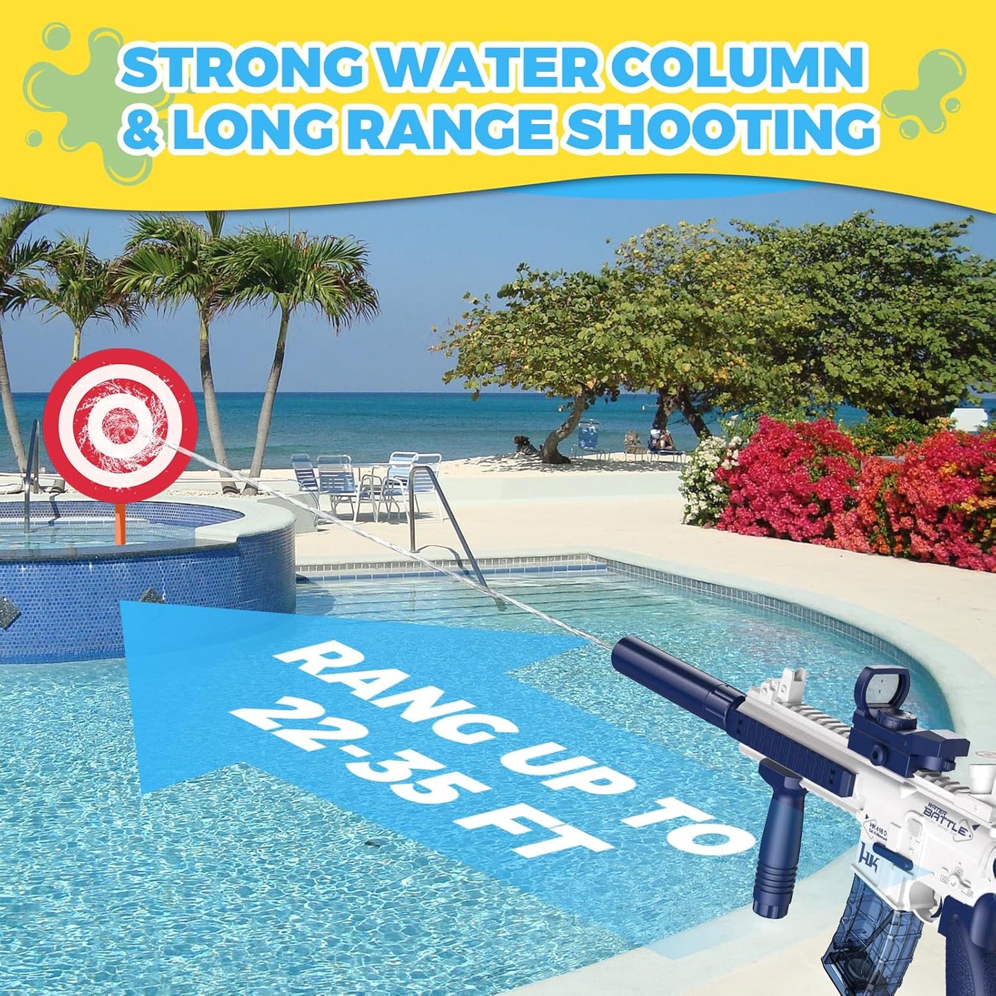 Electric Water Gun | Rechargeable Long Range Water Blaster Toy encalife