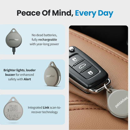 Rechargeable Bluetooth Tracker With 130dB Safety Alert encalife