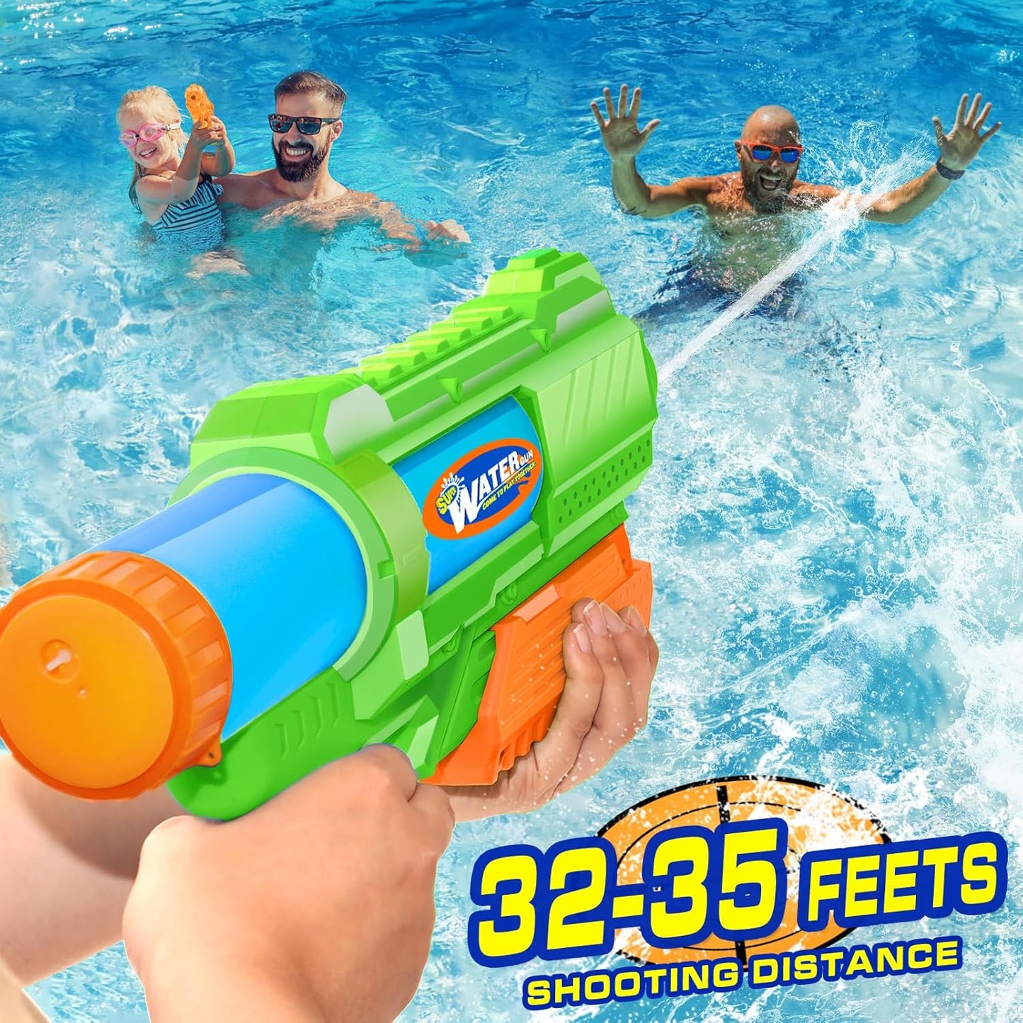 Super Water Gun I 2 Pack 1200cc High-Pressure Blasters encalife