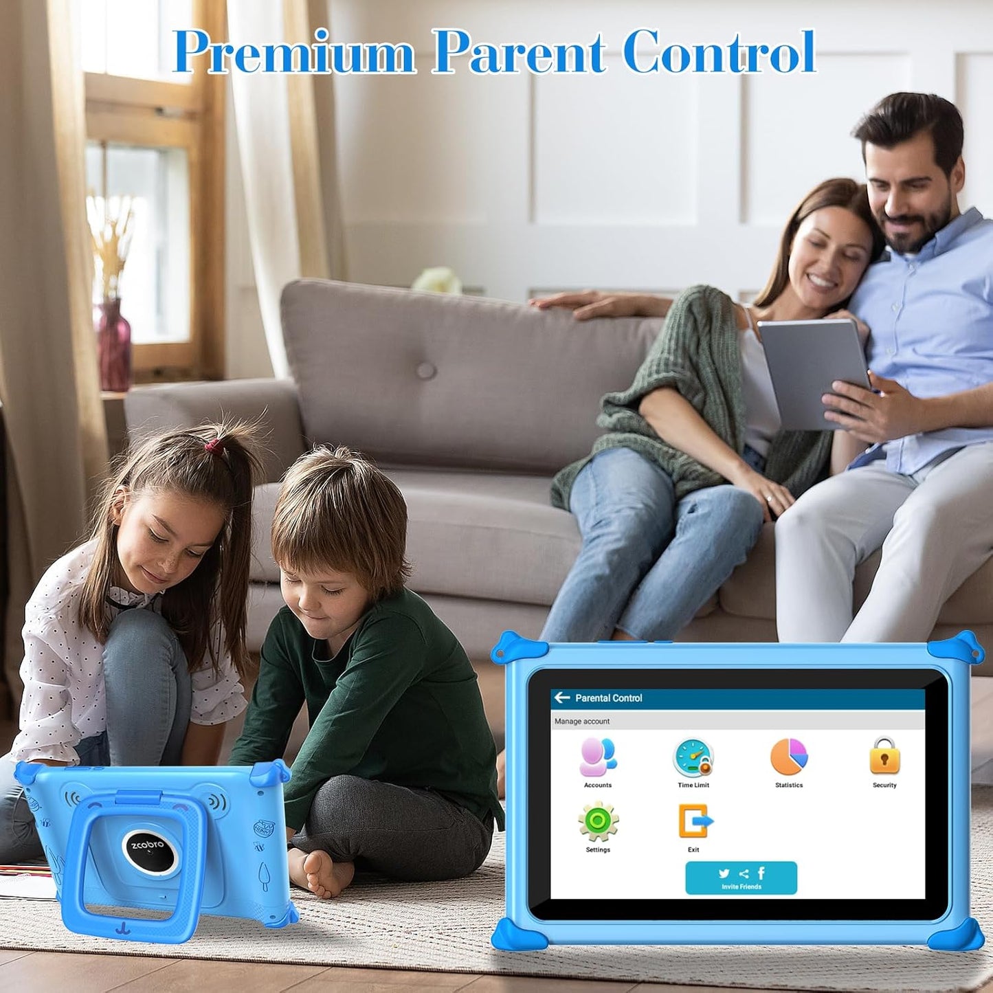 Android 7 Inch Tablet for Kid with Case encalife