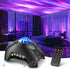 Northern Galaxy Aurora Projector with LED star effects, elephant design, and built-in Bluetooth speaker projecting aurora lights in bedroom