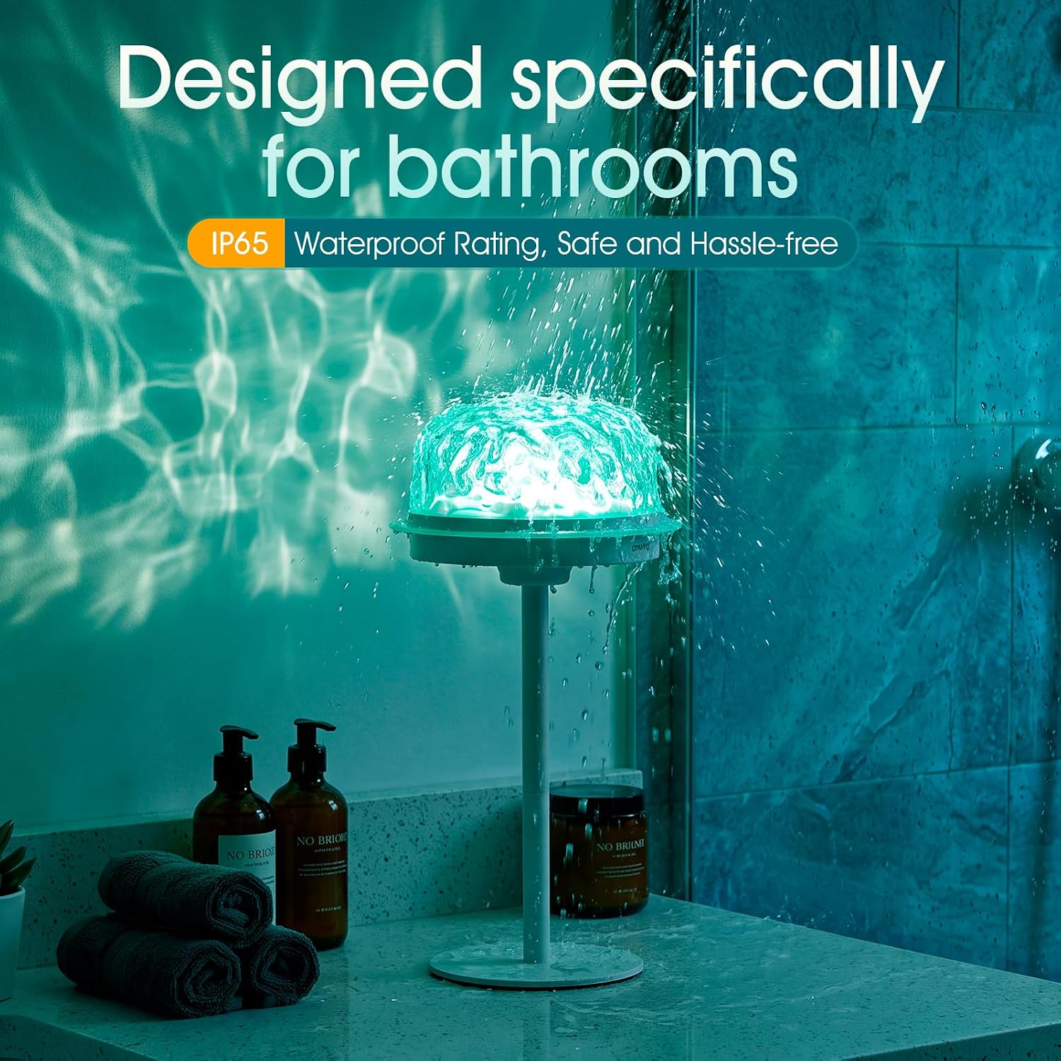 Waterproof RGB Water Ripple Projector Shower Lamp encalife