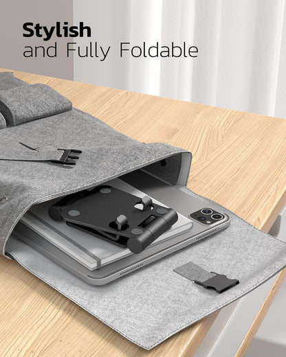 Mobile Stand Dual Folding Aluminum Phone Holder Cradle encalife