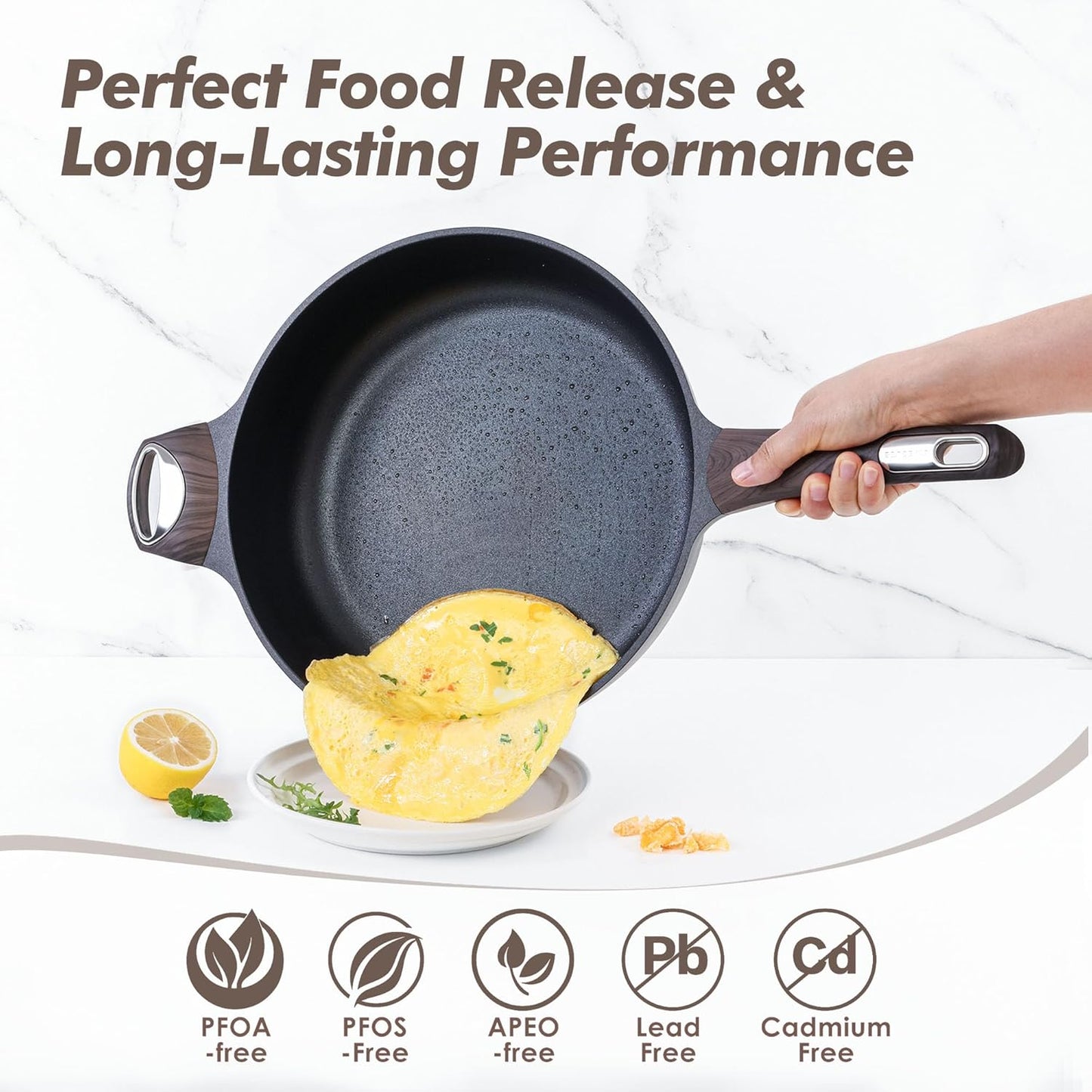 Nonstick Frying Pan I SENSARTE 12 Inch encalife