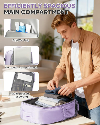 Carry-On Backpack with Shoe Compartment | Carry on luggage encalife
