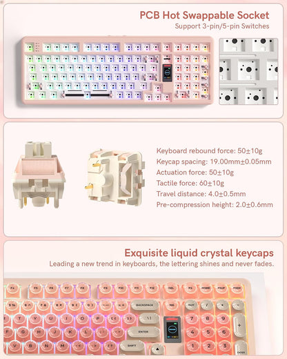 Pink RGB Gaming Mechanical Keyboard encalife