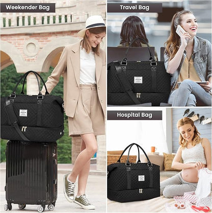 Women’s Weekender Bag with Shoe Compartment | Carry on luggage encalife
