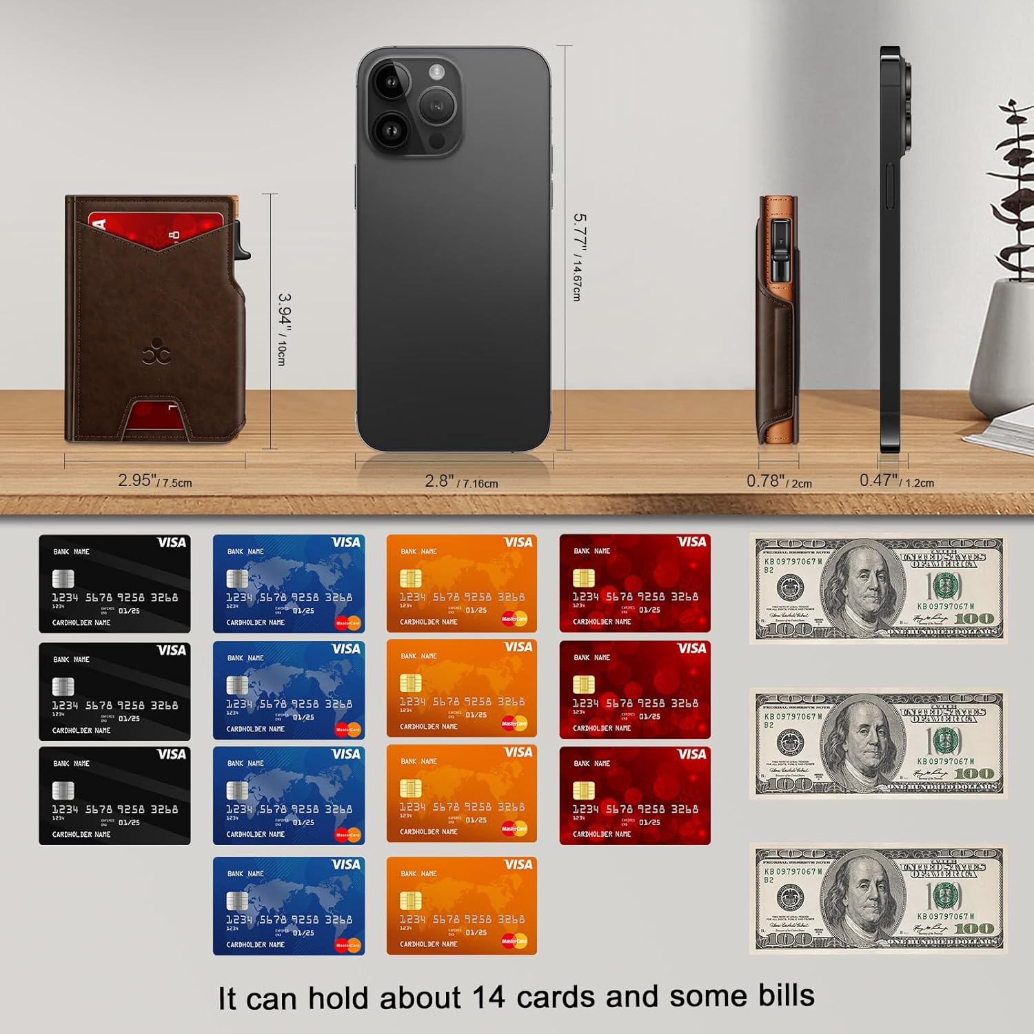 Slim Wallets for Men I Pop-Up Card Holder encalife