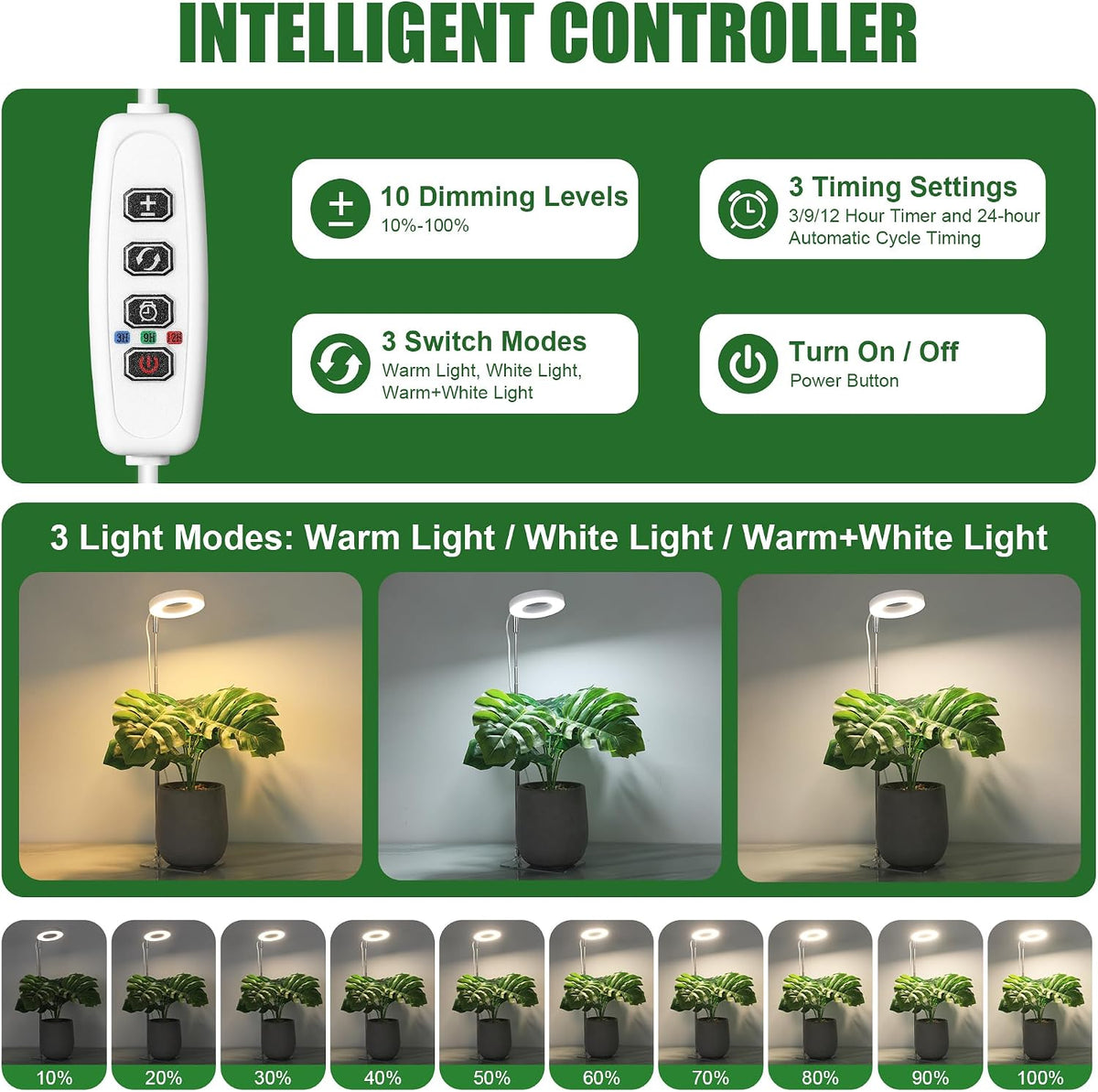 Grow Lights for Indoor Plants | Halo LED Plant Lamp encalife