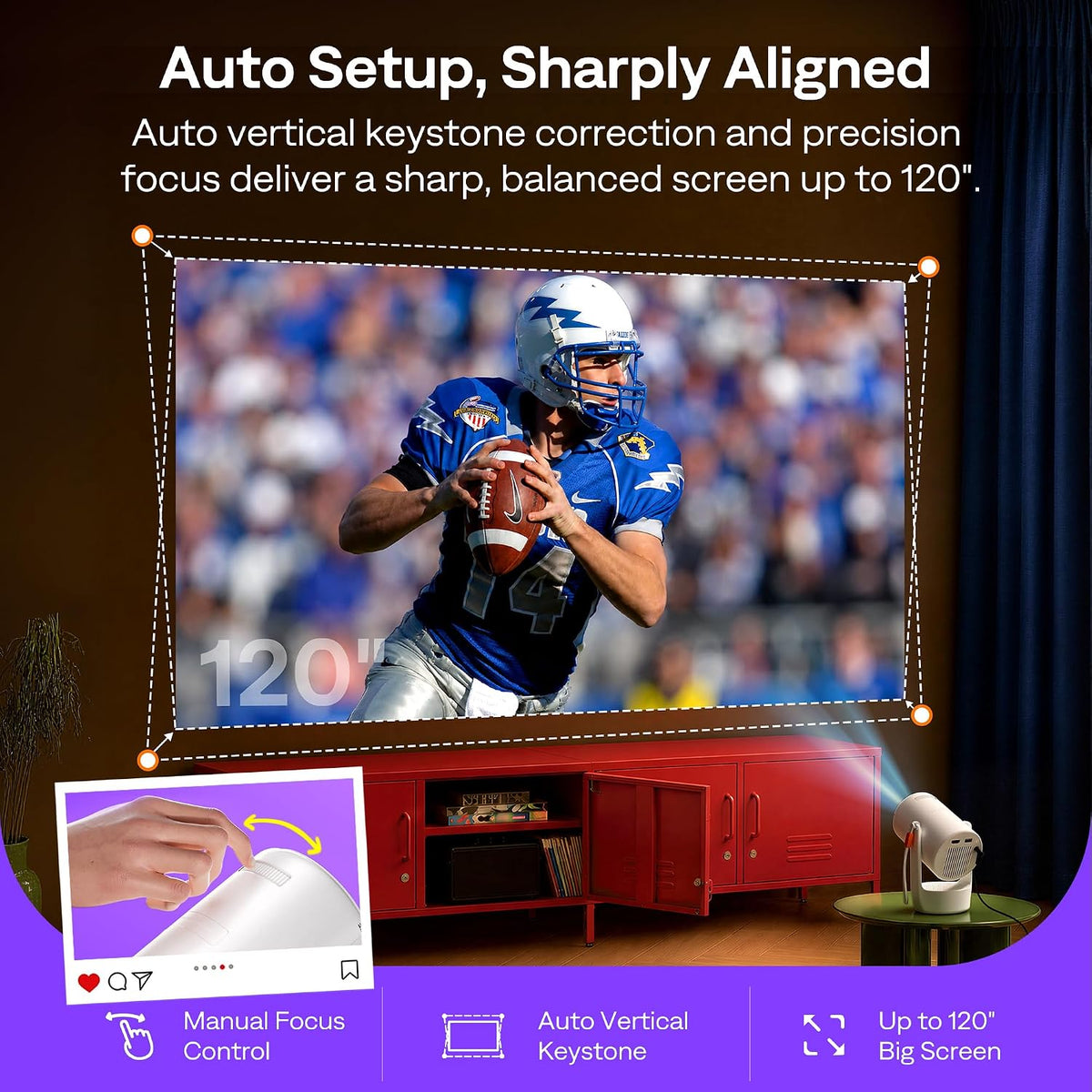 Portable Smart HD Bedroom Projector encalife