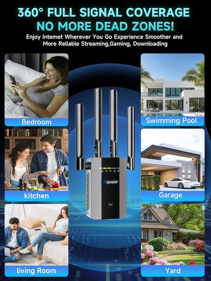 WiFi Extender 16K Sq. Ft Signal Booster encalife