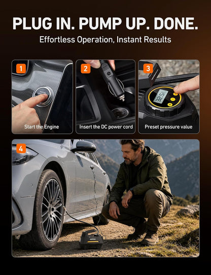 Portable Tire Inflator For Fast Roadside Emergencies encalife