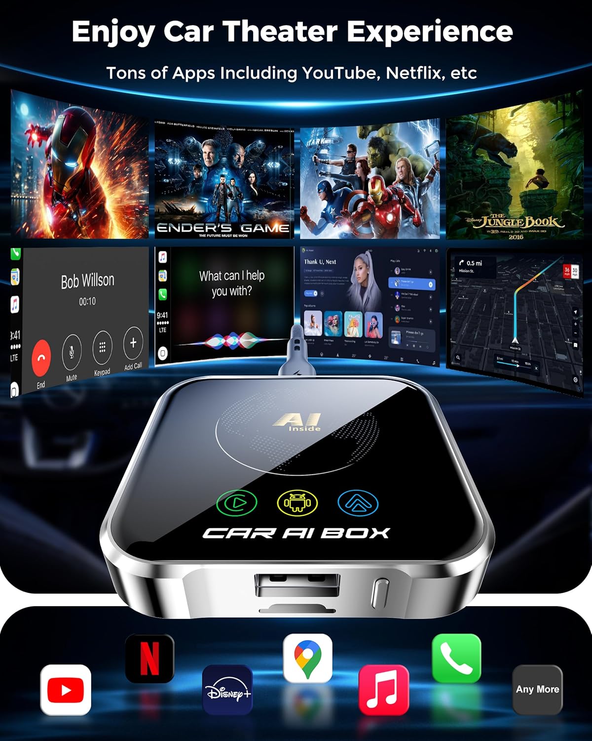 Wireless Carplay Screen Adapter For Smart Cars encalife