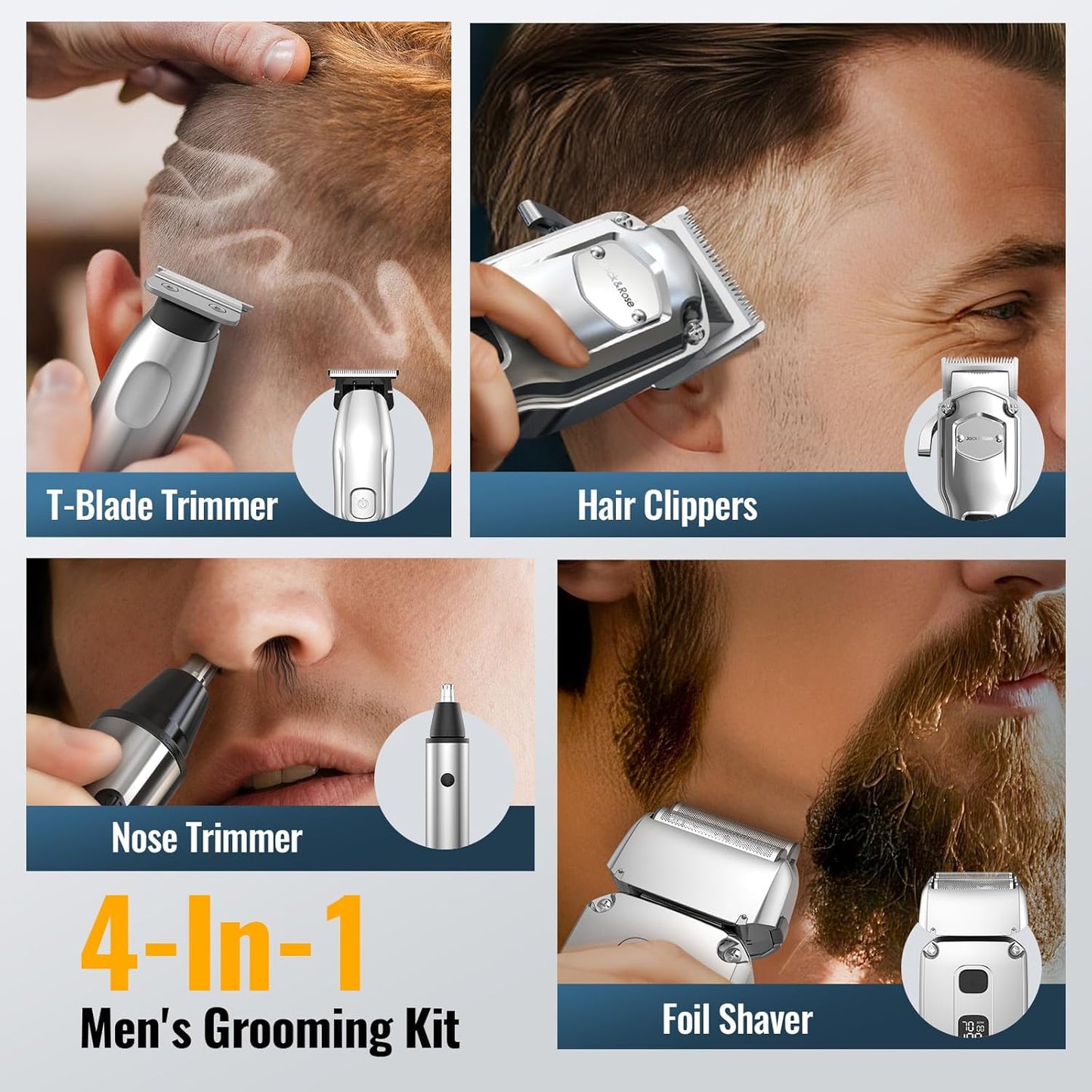 Professional Beard Trimmer Hair Clipper Grooming Kit encalife