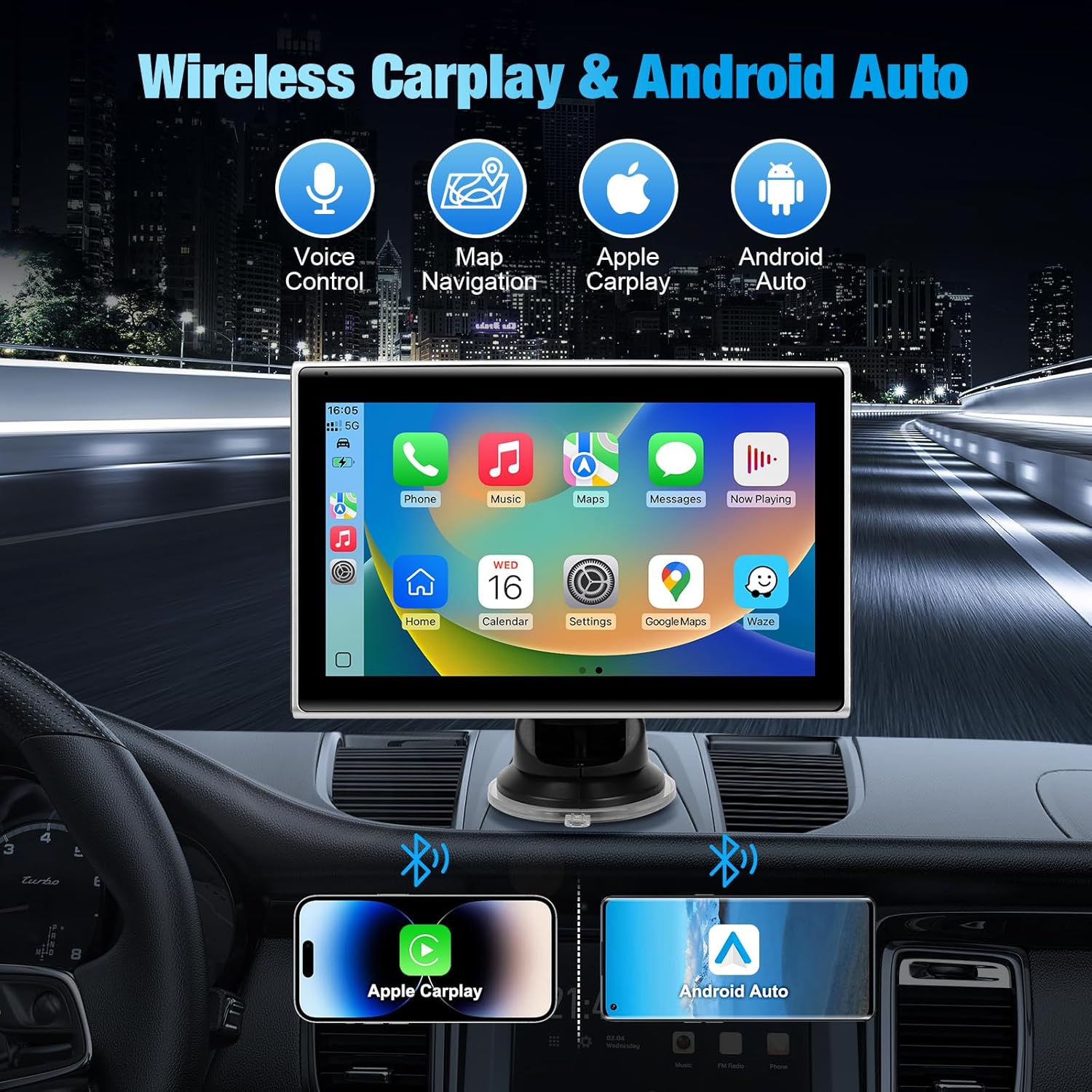 Wireless Carplay Screen 7 Inch Portable Display encalife