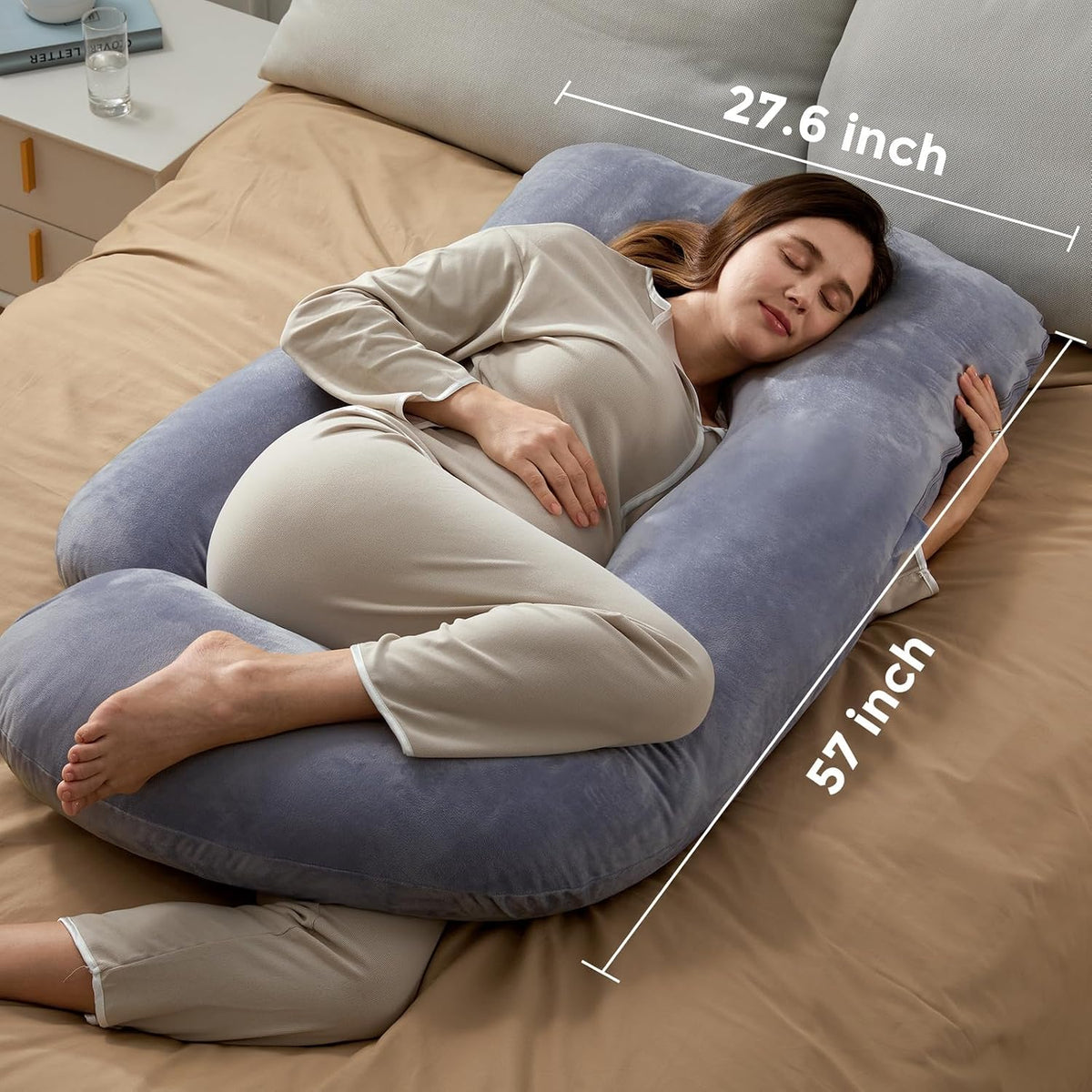 Side Sleeper Full Body Pregnancy Pillow encalife