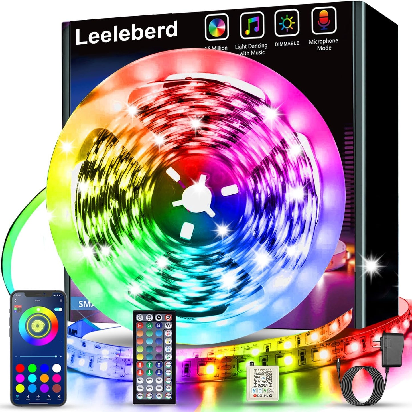 100ft RGB Lighting Strips for Bedroom Room Decor encalife