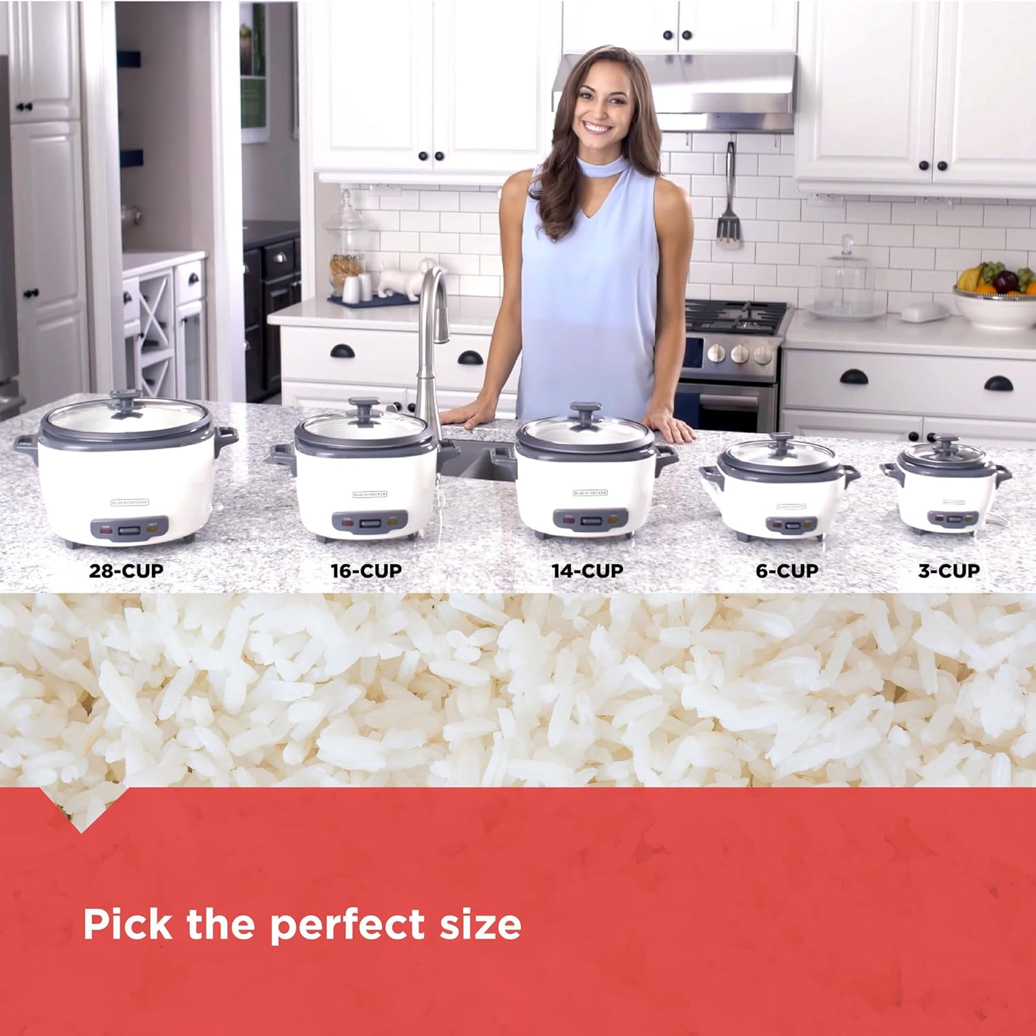 BLACK+DECKER Rice Cooker I 8-Cup encalife