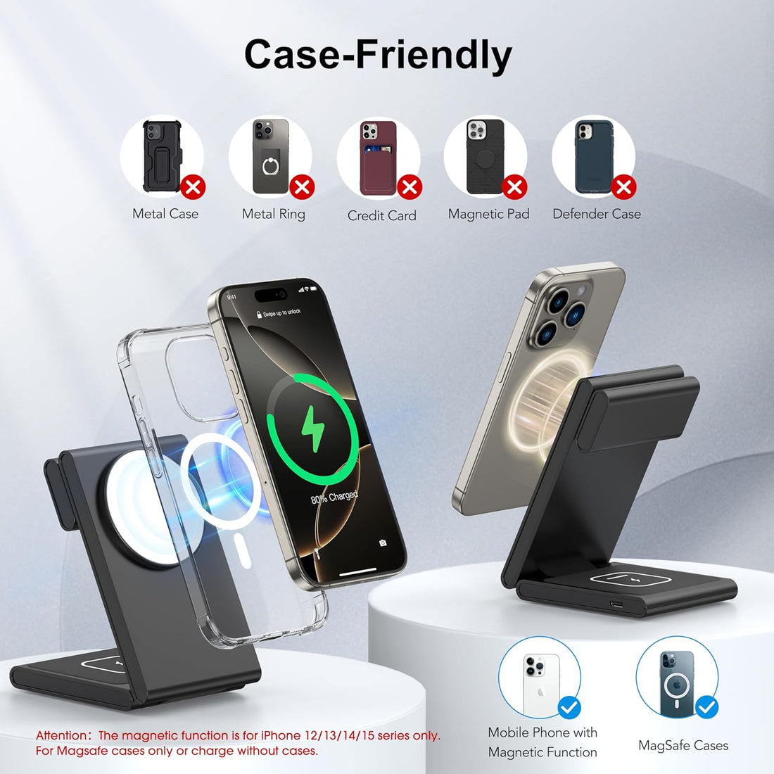 3-in-1 Foldable MagSafe Charger for Apple Devices encalife