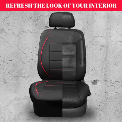 Universal Piping PU Leather Front Car Seat Covers encalife