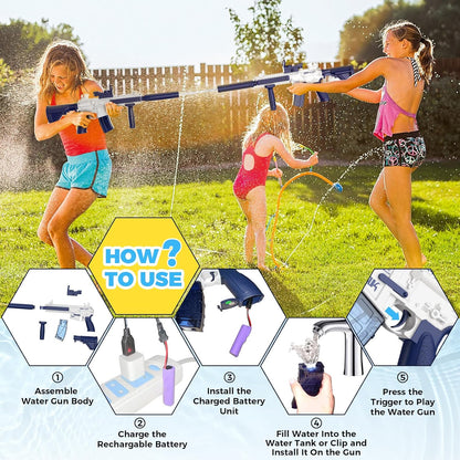 Electric Water Gun | Rechargeable Long Range Water Blaster Toy encalife
