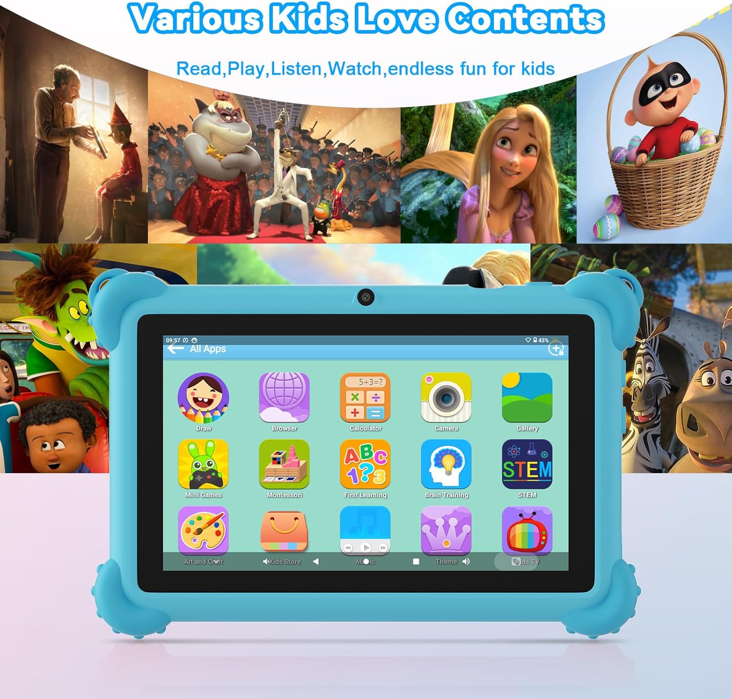 C Idea 7” Kids Tablet I Toddler Learning Tablet with Parental Controls encalife