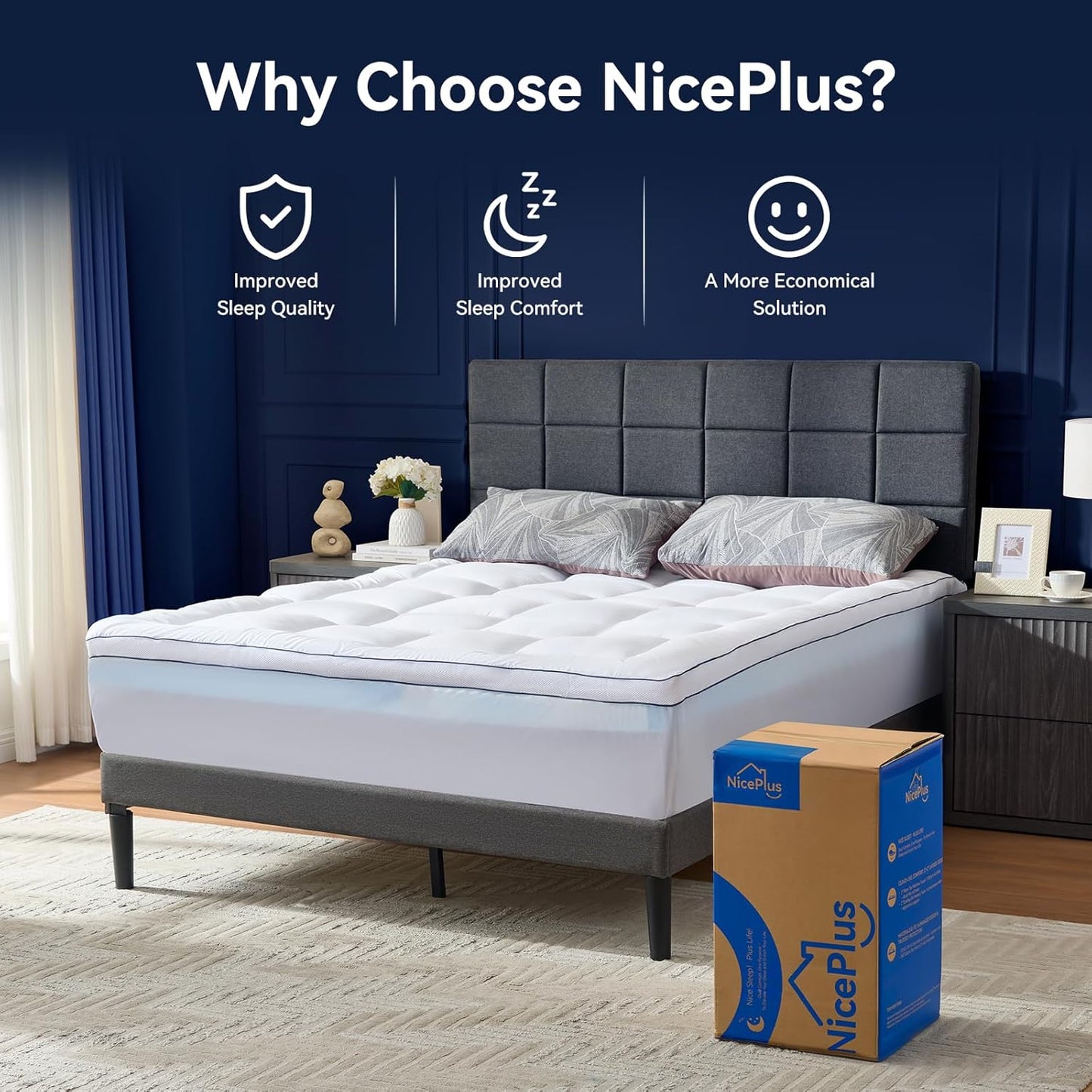 Encalife King Cooling Mattress Topper encalife