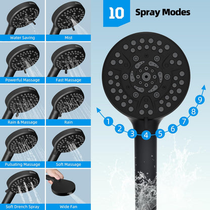10” High Pressure Rainfall Shower Head I Combo Set encalife