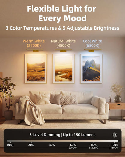 16-Inch Rechargeable Wireless LED Picture Light encalife