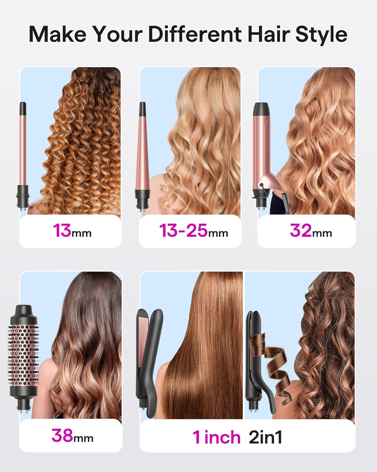 5 in 1 Curling Wand Set | Wavytalk Ceramic Hair Styler encalife