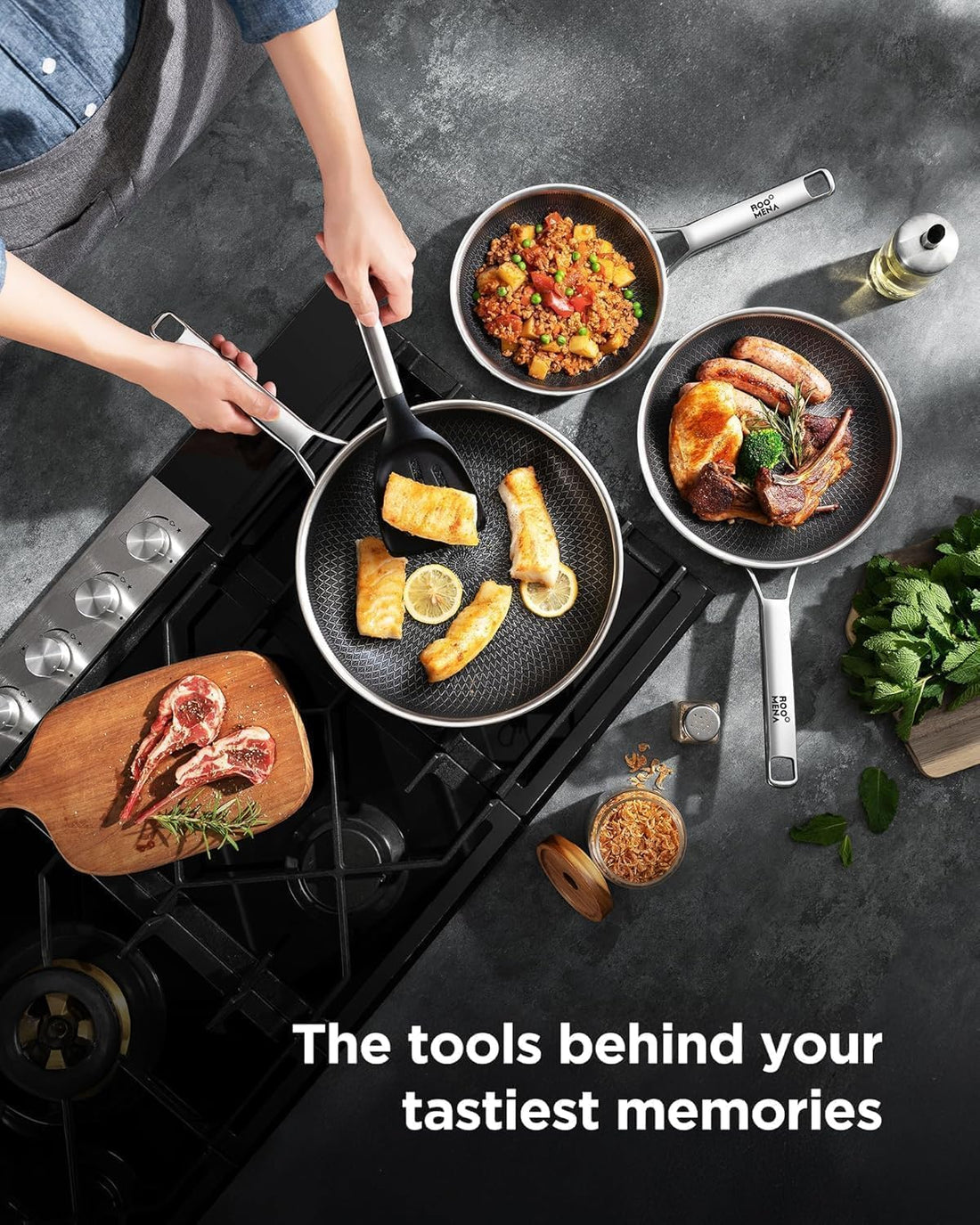 Non-Stick Ceramic Frying Pan With Lid encalife