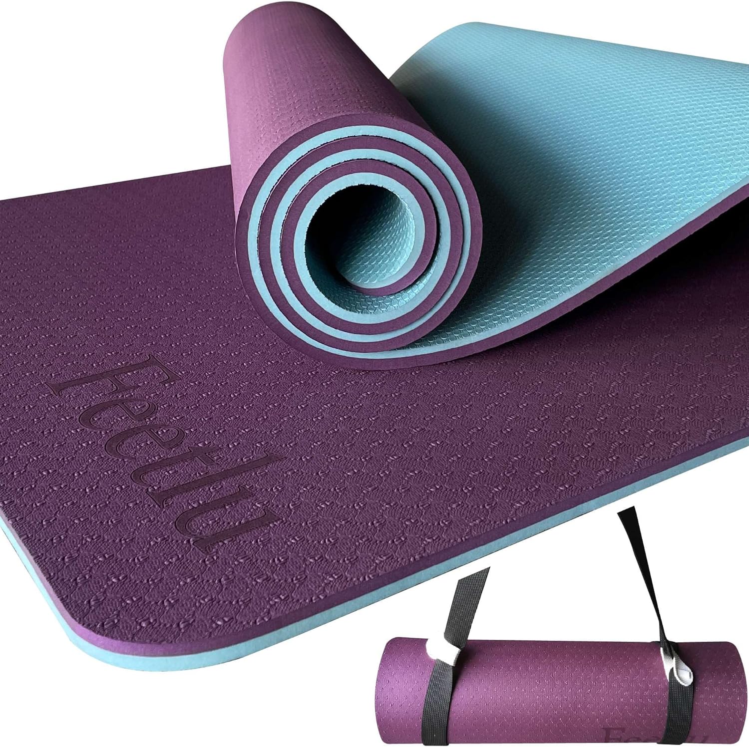 Extra Thick 10mm Non-Slip Yoga Mat with Strap