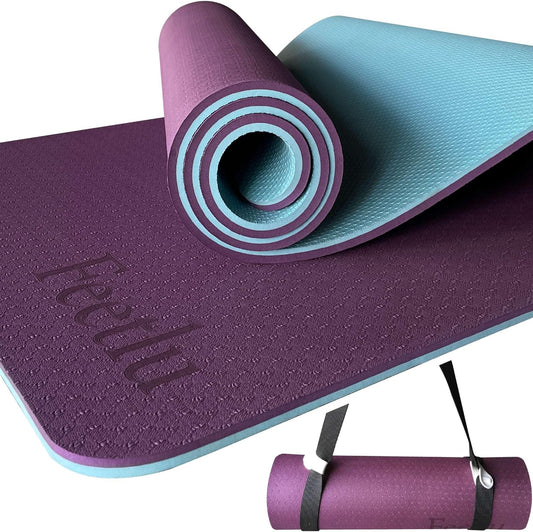 Extra Thick 10mm Non-Slip Yoga Mat with Strap