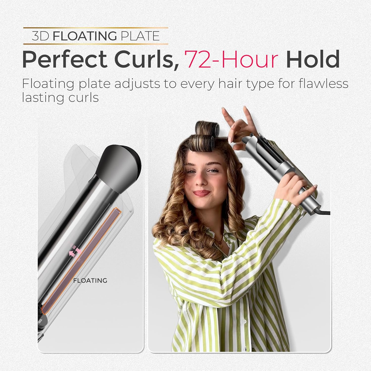 Automatic Curling Iron | TYMO Rapid Heating Rotating Hair Curler encalife
