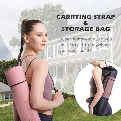 Eco Non Slip Yoga Mat With Carry Bag encalife