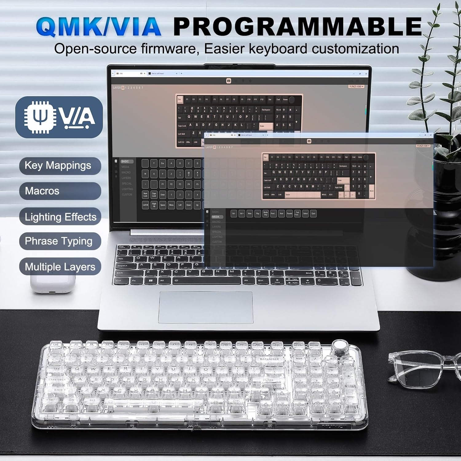 YUNZII X98 Wireless Mechanical Keyboard encalife