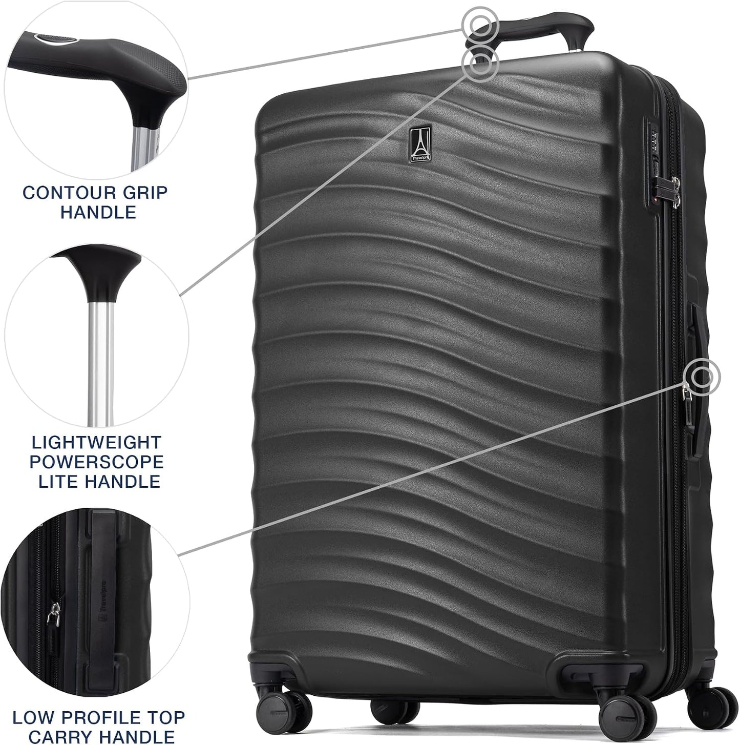 Lightweight Expandable Hardside Checked Luggage Spinner Wheels encalife
