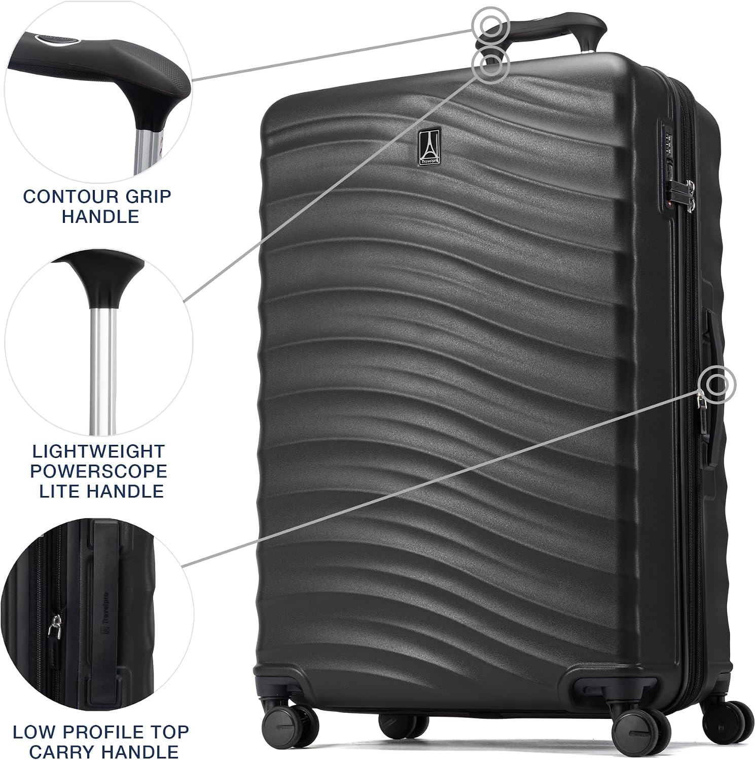 Lightweight Expandable Hardside Checked Luggage Spinner Wheels encalife