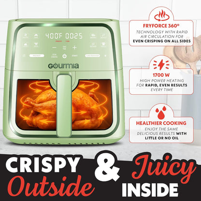 Digital Air Fryer I Window &amp; Light I Green encalife